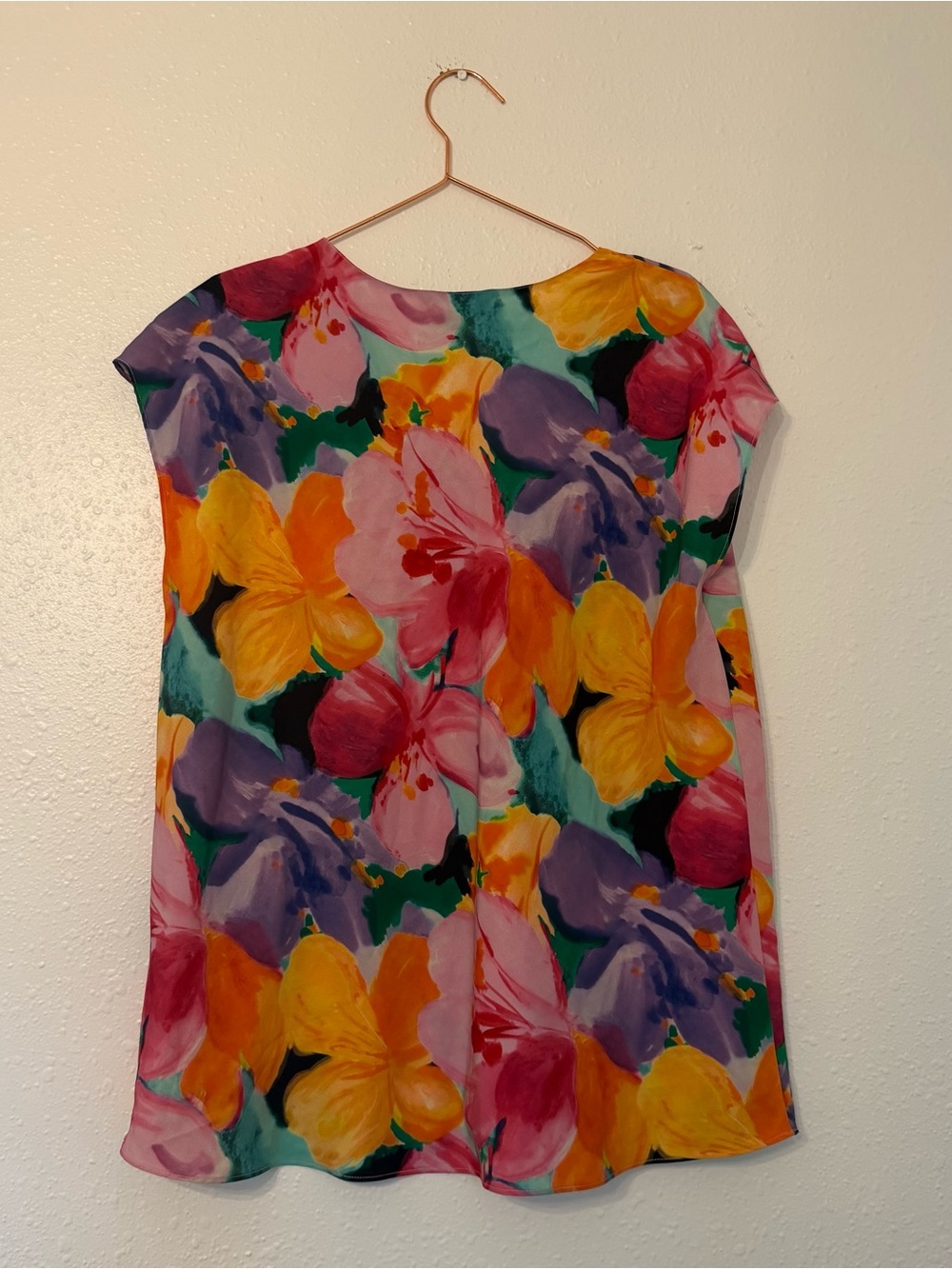 Lauren Ralph Lauren Multicolor Floral V-Neck Cap Sleeve Blouse - Picture 5 of 7